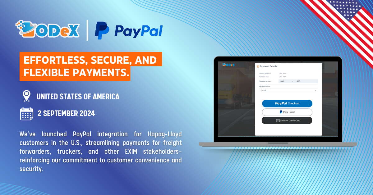 ODeX Partners with PayPal to Simplify Payments for Hapag-Lloyd Customers in the U.S.